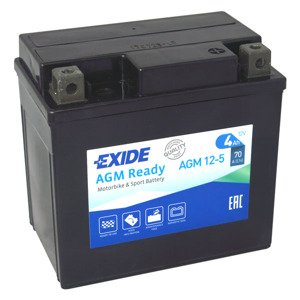 Motobatéria EXIDE BIKE AGM Ready 4Ah, 12V, AGM12-5 (YTX5L-BS)