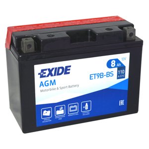 Motobatéria EXIDE 8Ah, 12V, ET9B-BS