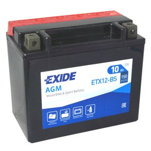 Motobatéria EXIDE 10Ah, 12V, ETX12-BS