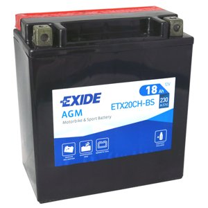 Motobatéria EXIDE 18Ah, 12V, ETX20CH-BS