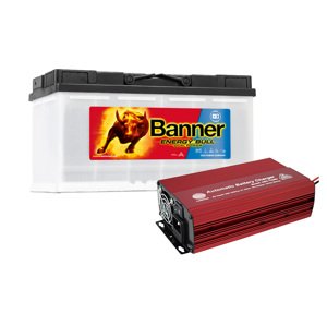 Set trakčná batéria Banner Energy Bull 95751 (100Ah) + nabíjačka FST ABC-1210D (10A), 12V