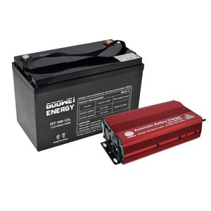 Set trakčná batéria GOOWEI ENERGY OTL100-12 (100Ah) + nabíjačka FST ABC-1210D (10A), 12V