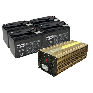 Sada trakčná batéria 4x GOOWEI ENERGY OTL100-12 (100Ah) + menič ROGERELE REP5000-48 (5000W), 48V