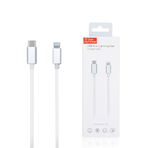 Bomba USB kábel Type-C - iPhone lightning 18W rýchlonabíjací 1M Farba: Biela AB002_WHITE