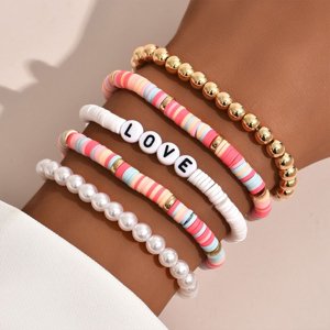 Girly Ružový náramok Love BT114/6