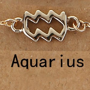 Girly Náramok Zlatá Zodiac Znamenia: Vodnár BT118/AQUARIUS