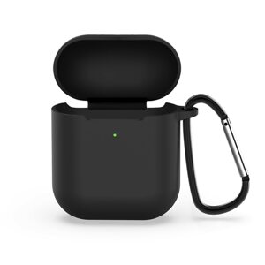 Bomba Silikónové puzdro pre Apple AirPods 1/2 s karabínkou Farba: Čierna CASE_FOR_AIRPODS_WITH_CARABINER_
