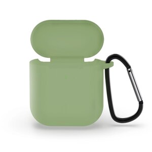 Bomba Silikónové puzdro pre Apple AirPods 1/2 s karabínkou Farba: Zelená CASE_FOR_AIRPODS_WITH_CARABINER_