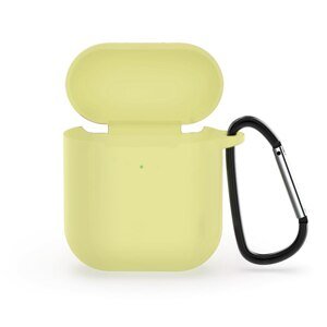 Bomba Silikónové puzdro pre Apple AirPods 1/2 s karabínkou Farba: Žltá CASE_FOR_AIRPODS_WITH_CARABINER_