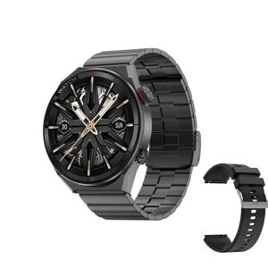 Bomba Multifunkčné smart hodinky s GPS, NFC, bezdrôtové nabíjanie + remienok naviac Farba: Čierna DT3MATE_BLACK-STEEL-AND-SILICONE