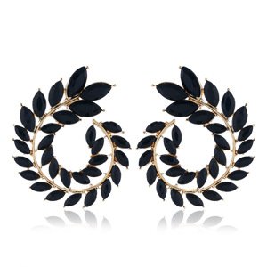 Girly Okrúhle náušnice Lyra čierne ES112/BLACK2