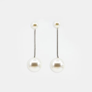 Girly Visiace náušnice Lora silver ES114/SILVERLONGPEARL