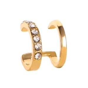 Girly Náušnica na štýl clip s krištálikmi Bright Zlatá ES222/GOLDCRYSTAL2