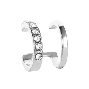 Girly Náušnica na štýl clip s krištálikmi Bright silver ES222/SILVERCRYSTAL