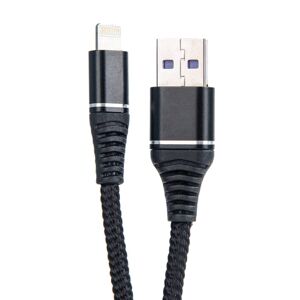 Bomba USB Data kábel extra ohybný pre iPhone 1M Farba: Čierna F160_BLACK