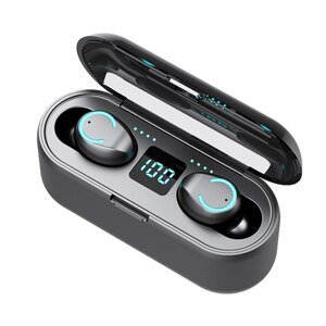 Bomba Bezdrôtové handsfree slúchadlá s PowerBank F9pro MiniPods BT 5.0 Farba: Čierna F9_BLACK