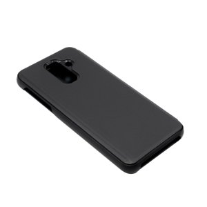 Bomba Zrkadlový silikónový otvárací obal pre Samsung - čierny Model Samsung: Galaxy A6 Plus (2018) FL003BLACK_SAM-A6_PLUS_-2018-