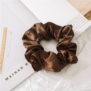 Girly Saténová gumička Brownie HB16/DARKBROWN