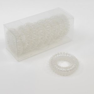 Girly Špirálové gumičky do vlasov transparentné HB24/WHITE