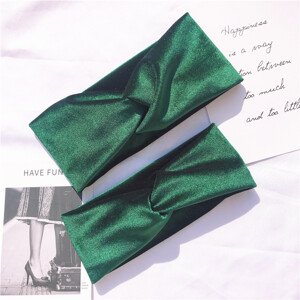 Girly Zamatové naťahovacie čelenky zelená HC07/GREEN