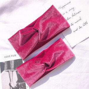 Girly Zamatové naťahovacie čelenky rose red HC07/ROSERED