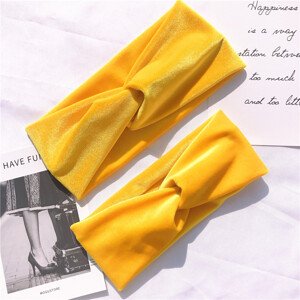 Girly Zamatové naťahovacie čelenky žltá HC07/YELLOW