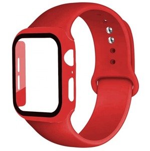 Bomba 3v1 Ochranné púzdro + Silikonový remienok pre Apple Watch Farba: Červená, Veľkosť Apple Watch: 38MM IW07_RED-38MM
