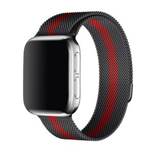 Bomba Módny Milánsky remienok pre Apple Watch Farba: Čierna-červená-čierna, Veľkosť ciferníka Apple watch: 42/44/45mm IW17-REDBLACK42MM