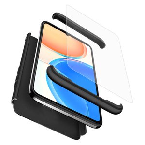 GKK 360 puzdro + ochranné sklo pre Honor X8 4G – čierne KF2310539