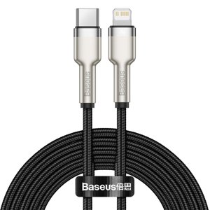 Baseus Dátový Kábel Cafule Series Metal (CATLJK-B01) - Type-C na Lightning, 20W, 2 m - Čierna KF2311051
