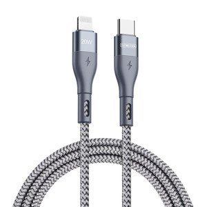 Duzzona Dátový kábel USB-C na Lightning, PD 20 W, 480 Mbps, 1 m – sivý KF2312618
