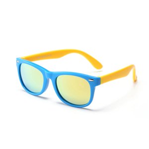 Techsuit Slnečné okuliare polarizačné (D802) - pre deti, UV ochrana - žltá / svetlomodrá KF2313398