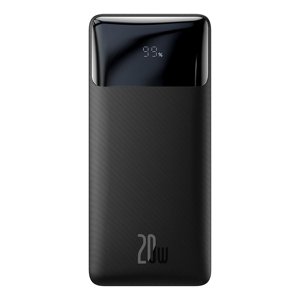 Baseus – Bipow – powerbanka s displejom, 2× USB, USB-C, 20000 mAh, 20 W, kábel Micro USB, 0,25 m – čierna KF2313896