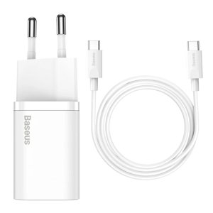 Baseus sieťová nabíjačka Super Si (TZCCSUP-L02) – USB-C, PD 25W, 3A, USB-C kábel 1m, biela KF2313907