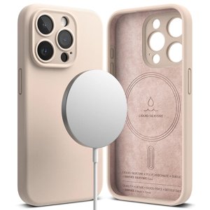 Ringke Silicone Magnetic kryt na - iPhone 15 Pro - ružová Sand KF2315454