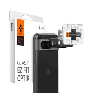 Spigen Optik.tR EZ Fit (2 ks) – ochranné sklo kamery pre Google Pixel 8 – čierne KF2315911