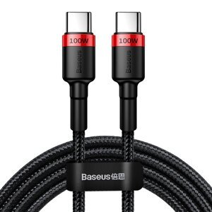 Baseus Dátový kábel Cafule (CATKLF-AL91) - USB-C na typ C, PD 2.0, 100 W, 2 m - červeno-čierny KF231593