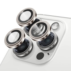 Lito - S+ Camera Glass Protector ochranné sklo na fotoaparát pre iPhone 15 Pro / iPhone 15 Pro Max - Natural Titanium KF2316651