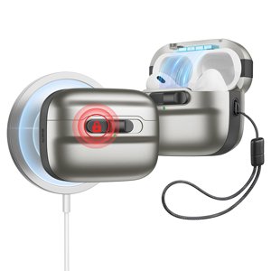 ESR Pulse Magnetic HaloLock puzdro pre Apple AirPods Pro 1 / 2 – titánové KF2318139