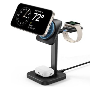 ESR Nabíjacia Stanica 3v1 HaloLock - pre iPhone MagSafe, AirPods Pro a Apple Watch, s Odnímateľnou Nabíjačkou pre Hodinky - Čierna KF2318260