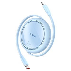 Baseus – mini navíjací dátový kábel Free2Draw Type-C na Type-C, 100 W, 1 m – modrý (Galaxy Blue) KF2318953