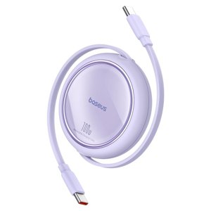 Baseus – mini navíjací dátový kábel Free2Draw Type-C na Type-C, 100 W, 1 m – fialový (Nebula Purple) KF2318954