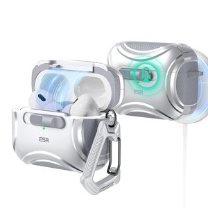 ESR Cyber Magnetic Lock Case HaloLock – kryt na Apple AirPods Pro 1/2 – sivá KF2319051