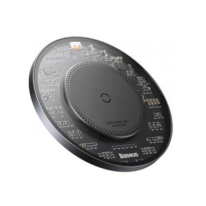 Baseus bezdrôtová nabíjačka (CCJJ050001) – transparentná, univerzálna, pre telefón a slúchadlá, 15W, USB-C kábel, čierna KF2319113