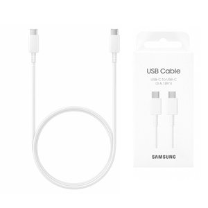 Samsung – dátový kábel Type-C na Type-C, rýchle nabíjanie, 3 A, 1,8 m – biely (blister balenie) KF2320017