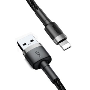 Baseus – dátový kábel Cafule USB na Lightning, 2,4 A, 480 Mbps, 0,5 m – sivý KF2320579