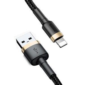 Baseus – dátový kábel Cafule USB na Lightning, 2,4 A, 480 Mbps, 1 m – čierno-zlatý KF2320590