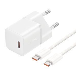 Baseus GaN nabíjačka (P10110900213-01) – USB-C, 20 W, USB-C kábel 100 W (1 m), Moon White KF2320719