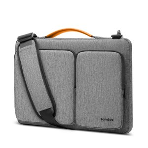 Tomtoc Aktovka na notebook Defender (A42E1G3) - s popruhom cez rameno a malou vreckou na karty, 15.6" - sivá KF2320751