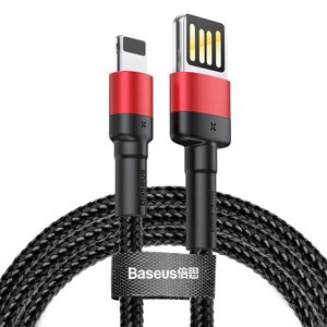 Baseus – dátový kábel Cafule Special Edition USB na Lightning, 480 Mbps, 2,4 A, 1 m – čierno-červený KF2320844